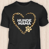 Hunde Mama Herz - Personalisierbares Hunde T-Shirt