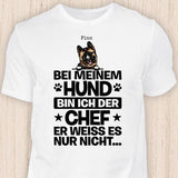 Der Chef - Personalisierbares Hunde T-Shirt