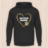 Katzen Mama Herz - Personalisierbarer Katzen Hoodie (Unisex)