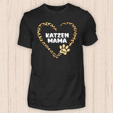 Katzen Mama Herz - Personalisierbares Katzen T-Shirt