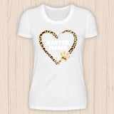 Katzen Mama Herz - Personalisierbares Katzen T-Shirt
