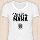 Katzen Mama - Personalisierbares Katzen T-Shirt
