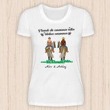 Freunde die zusammen reiten - Personalisierbares Pferde T-Shirt