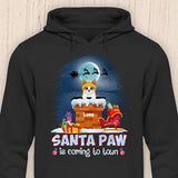 Santa Paw is coming to town - Personalisierbarer Katzen Hoodie (Unisex)