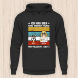 Ich mag Bier und meinen Hund (Frau) - Personalisierbarer Hunde Hoodie (Unisex)