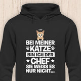 Der Chef - Personalisierbarer Katzen Hoodie (Unisex)