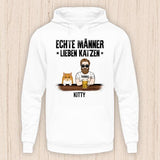Echte Männer lieben Katzen - Personalisierbarer Katzen Hoodie (Unisex)