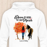 Leben ist besser mit einem Pferd - Personalisierbarer Pferde Hoodie (Unisex)