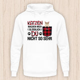 Katzen machen mich glücklich - Personalisierbarer Katzen Hoodie (Unisex)
