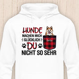 Hunde machen mich glücklich - Personalisierbarer Hunde Hoodie (Unisex)