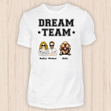 Dream Team mit Menschen und Tieren - Personalisierbares T-Shirt