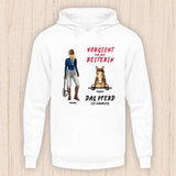 Vorsicht vor der Reiterin - Personalisierbarer Pferde Hoodie (Unisex)