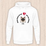 Meine Katze ist ein Herz auf vier Pfoten - Personalisierbarer Katzen Hoodie (Unisex)
