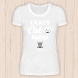 Crazy Cat Mom - Personalisierbares Katzen T-Shirt