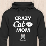 Crazy Cat Mom - Personalisierbarer Katzen Hoodie (Unisex)