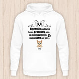 Wollte produktiv sein - Personalisierbarer Katzen Hoodie (Unisex)