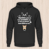 Wollte produktiv sein - Personalisierbarer Katzen Hoodie (Unisex)