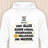 Katze liebt alles außer... - Personalisierbarer Katzen Hoodie (Unisex)