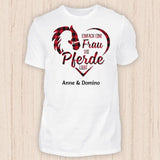 Eine Frau die Pferde liebt - Personalisierbares Pferde T-Shirt