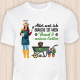 Alles was ich brauche ist mein Hund & mein Garten - Personalisierbares Hunde T-Shirt