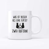 Besser zwei Katzen - Personalisierbare Tasse