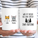 Besser zwei Katzen - Personalisierbare Tasse