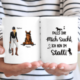 Reiterin mit Pferd - Personalisierbare Pferde Tasse