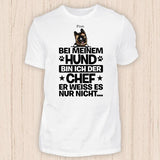 Der Chef - Personalisierbares Hunde T-Shirt