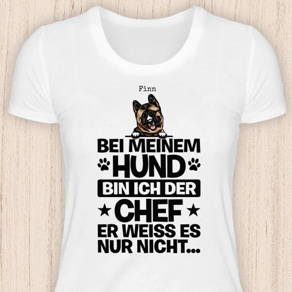 Der Chef - Personalisierbares Hunde T-Shirt