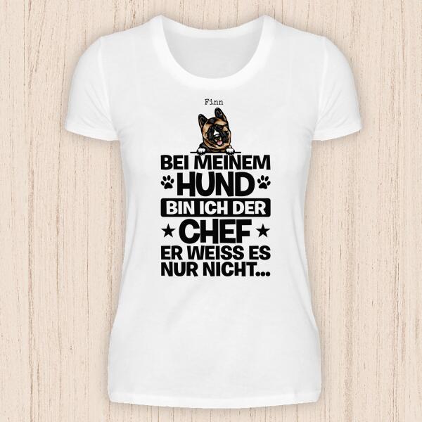 Der Chef - Personalisierbares Hunde T-Shirt