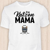 Katzen Mama - Personalisierbares Katzen T-Shirt