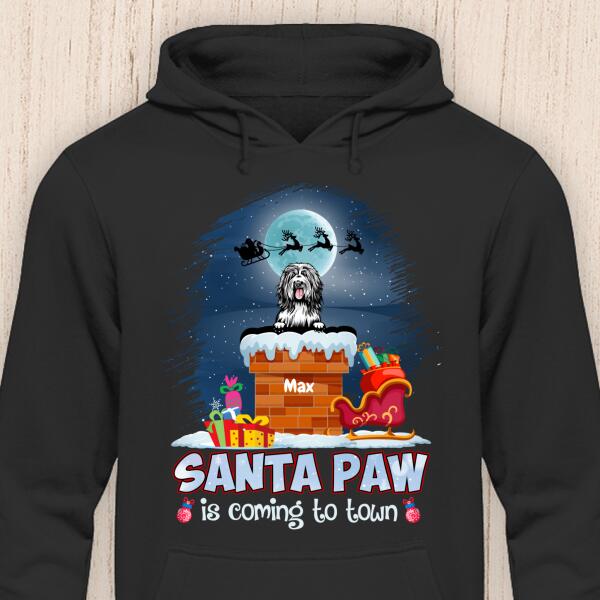 Santa Paw is coming to town - Personalisierbarer Hunde Hoodie (Unisex)