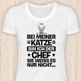 Der Chef - Personalisierbares Katzen T-Shirt