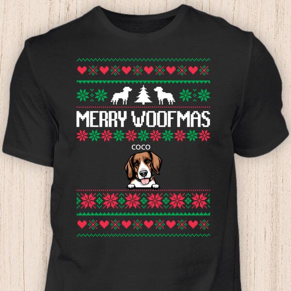 Merry Woofmas - Personalisierbares Hunde T-Shirt