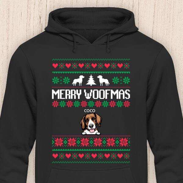 Merry Woofmas - Personalisierbarer Hunde Hoodie (Unisex)