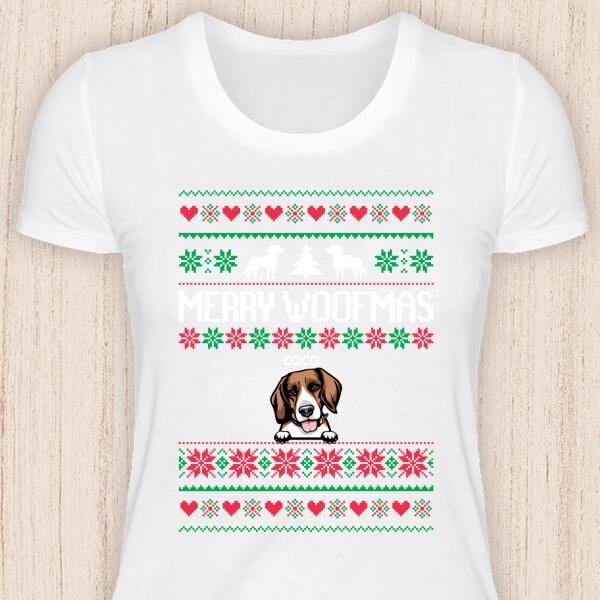 Merry Woofmas - Personalisierbares Hunde T-Shirt