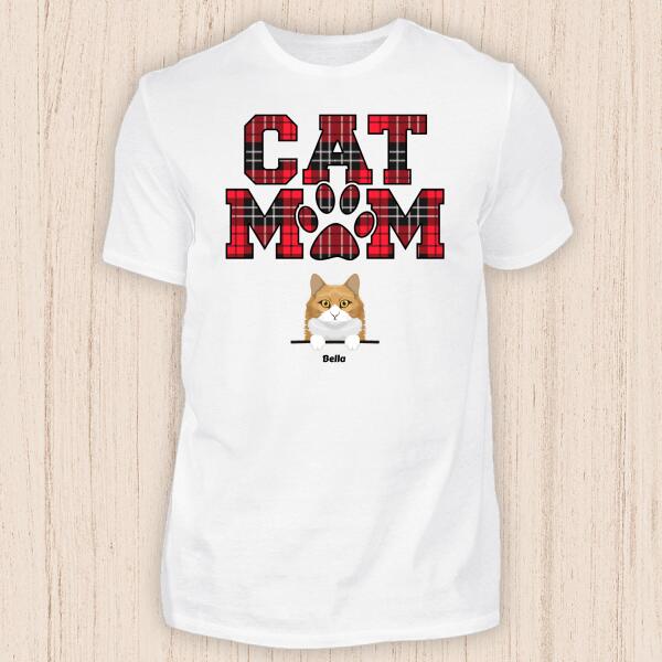 Cat Mom - Personalisierbares Katzen T-Shirt