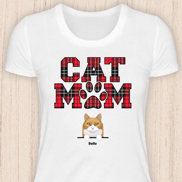 Cat Mom - Personalisierbares Katzen T-Shirt