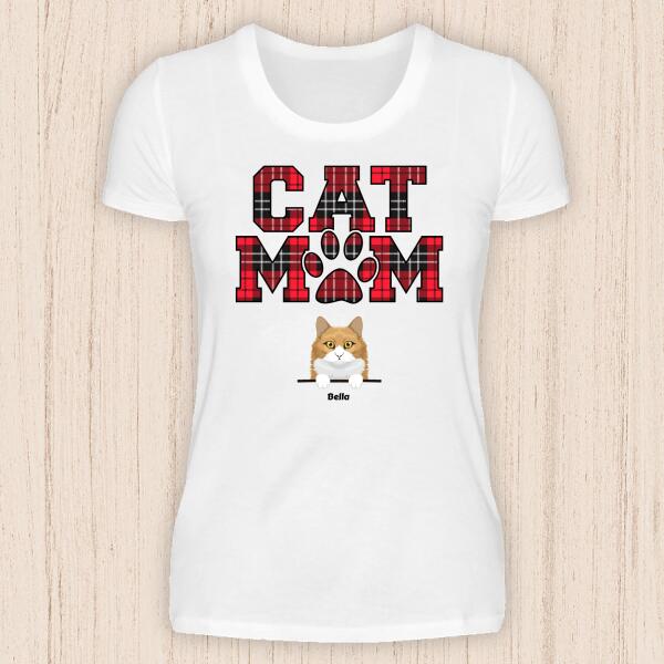 Cat Mom - Personalisierbares Katzen T-Shirt