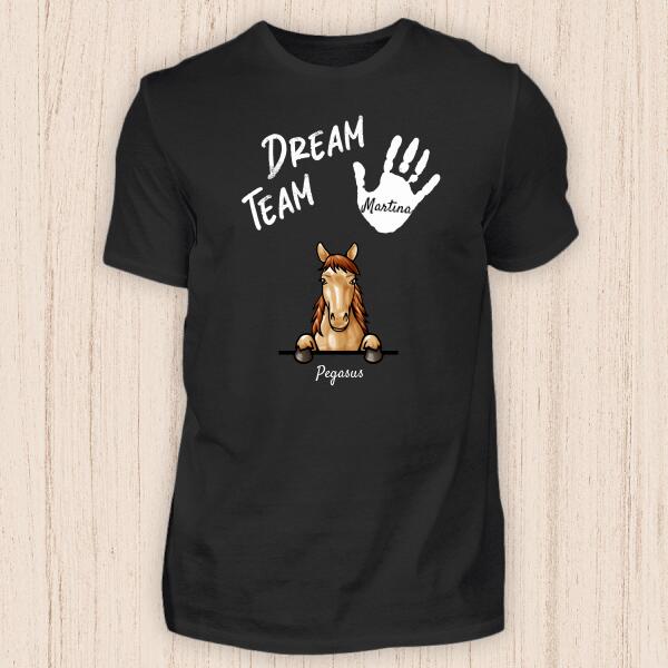 Pferde Dream Team - Personalisierbares Pferde T-Shirt