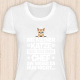 Der Chef - Personalisierbares Katzen T-Shirt