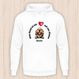 Mein Hund ist ein Herz auf vier Pfoten - Personalisierbarer Hunde Hoodie (Unisex)