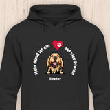 Mein Hund ist ein Herz auf vier Pfoten - Personalisierbarer Hunde Hoodie (Unisex)