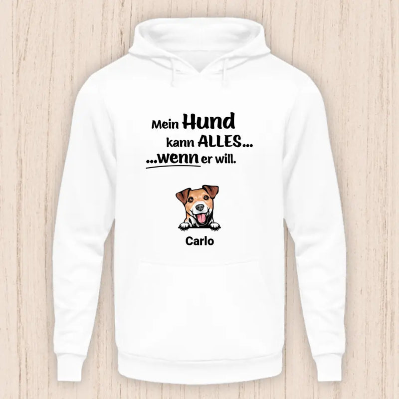 Mein Hund kann alles - Personalisierbarer Hunde Hoodie (Unisex)