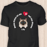 Meine Katze ist ein Herz auf vier Pfoten - Personalisierbares Katzen T-Shirt