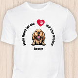 Mein Hund ist ein Herz auf vier Pfoten - Personalisierbares Hunde T-Shirt