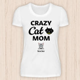 Crazy Cat Mom - Personalisierbares Katzen T-Shirt