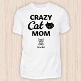 Crazy Cat Mom - Personalisierbares Katzen T-Shirt