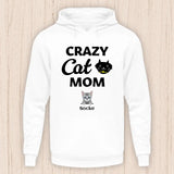 Crazy Cat Mom - Personalisierbarer Katzen Hoodie (Unisex)