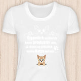 Wollte produktiv sein - Personalisierbares Katzen T-Shirt